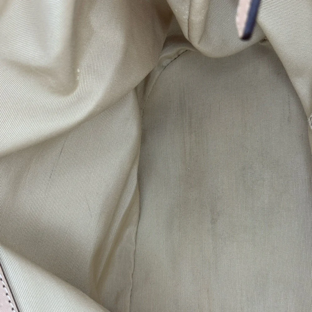 Coach Zebra Stripe Canvas Shoulder Tote w/ Double Hang Tags Beige Leather Trim - Picture 6 of 14